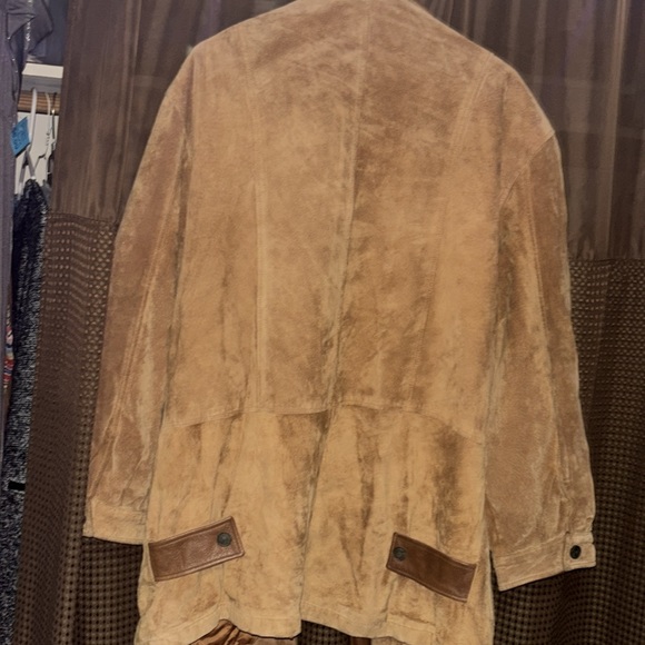 talbots genuine leather coat, shades of brown. in great condition. size medium. - Picture 6 of 7